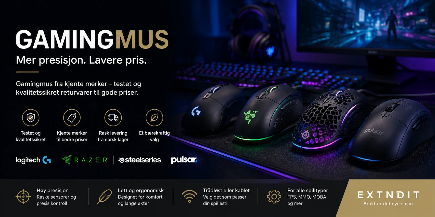 Datamus til kontor og gaming