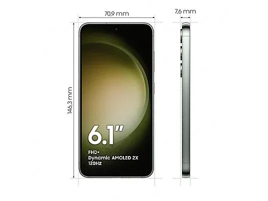 Samsung Galaxy S23 Green measurement.webp