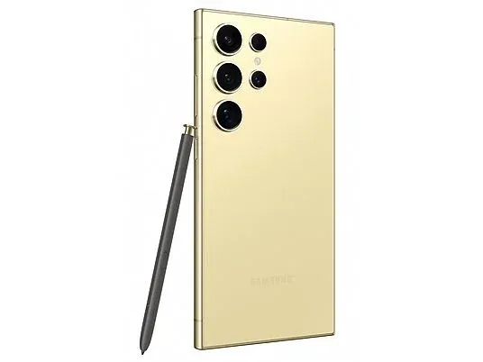 Samsung Galaxy S24 Ultra Titanium Yellow back pen 3.webp