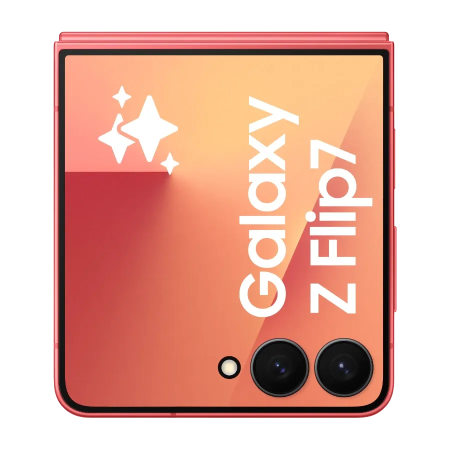 Samsung Galaxy Z Flip 7 Coral Red closed front.webp