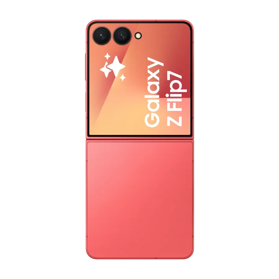 Samsung Galaxy Z Flip 7 Coral Red open back.webp