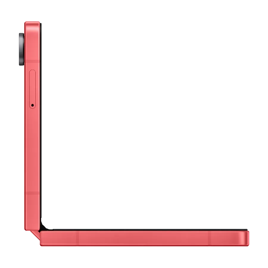Samsung Galaxy Z Flip 7 Coral Red side open.webp